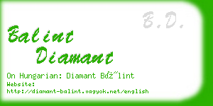 balint diamant business card